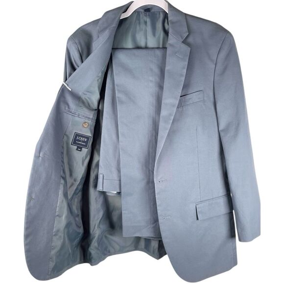 J. Crew Thompson Gray Slim Fit Blazer Pants Two Piece Suit Set Mens Size 38R 32W - Picture 1 of 14